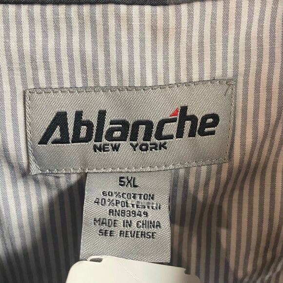 NWT ABLANCHE New York Men’s Plaid Button Up Dress Shirt Black Charcoal Size 5XL - Picture 5 of 7